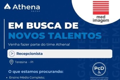 Vaga de emprego para Recepcionista