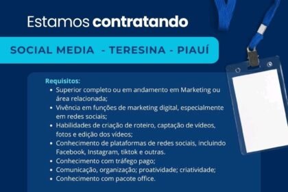 Vaga de emprego para Social Media