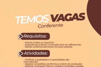 Vaga de emprego para Conferente