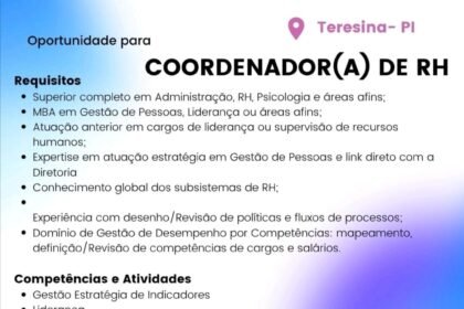 Vaga de emprego para Coordenador(a) de RH