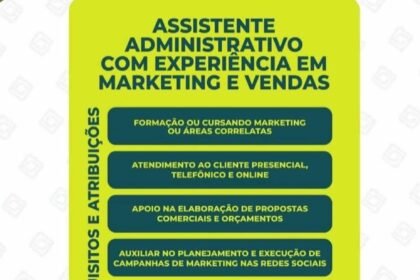 Vaga de emprego para Assistente Administrativo