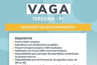 Vaga de emprego para Assistente de Relacionamento