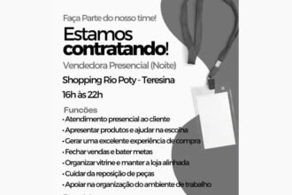 Vaga de emprego para Vendedora
