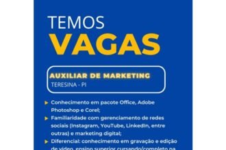 Vaga de emprego para Auxiliar de Marketing