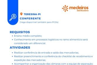 Vaga de emprego para Conferente