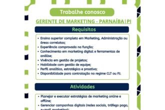 Vaga para Gerente de Marketing em Parnaíba
