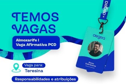 Vaga de emprego para Almoxarife (PCD)