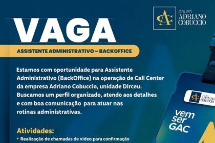 Vaga de emprego para Assistente Adm