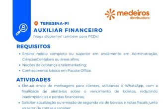 Vaga de emprego para Auxiliar Financeiro