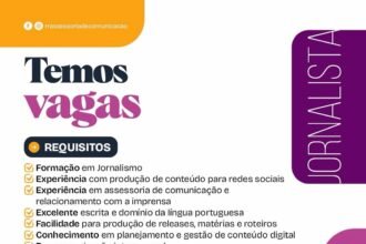 Vaga de emprego para Jornalista