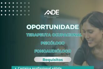 Vagas de emprego para Terapeuta Ocupacional, Psicológo e Fonoaudiológo
