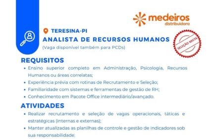 Vaga de emprego para Analista de RH