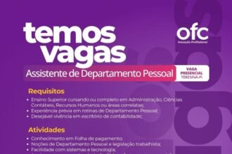Vaga de emprego para Assistente de DP