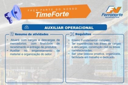 Vaga de emprego para Auxiliar Operacional em Teresina