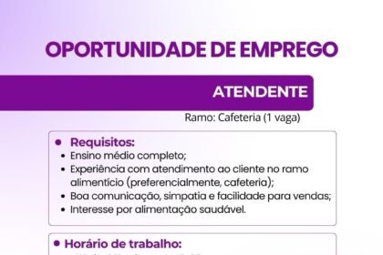 Vaga de emprego para Atendente em Teresina