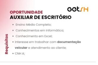 Vaga de emprego para Auxiliar de Escritório
