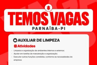 Vaga de emprego para Auxiliar de Limpeza