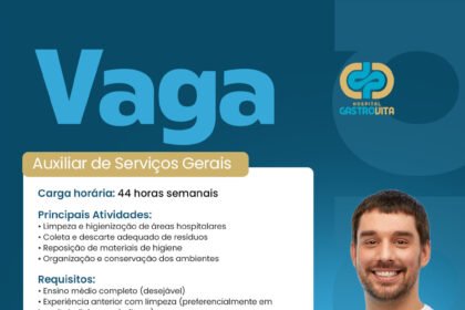 Vaga de emprego para Auxiliar de Serviços Gerais