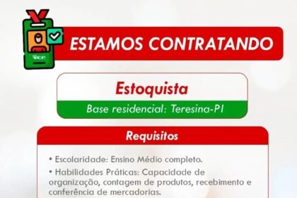 Vaga de emprego para Estoquista