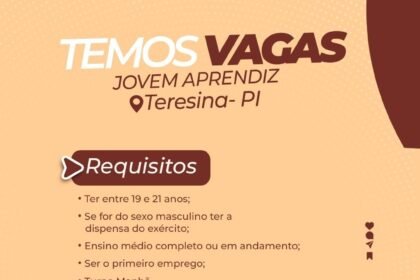 Vaga de emprego para Jovem Aprendiz