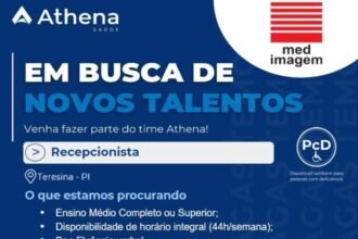 Vaga de emprego para Recepcionista