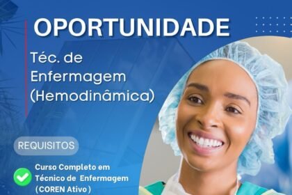Vaga de emprego para Téc. de Enfermagem