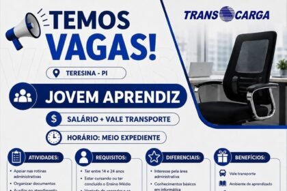 Vaga de emprego para Jovem Aprendiz